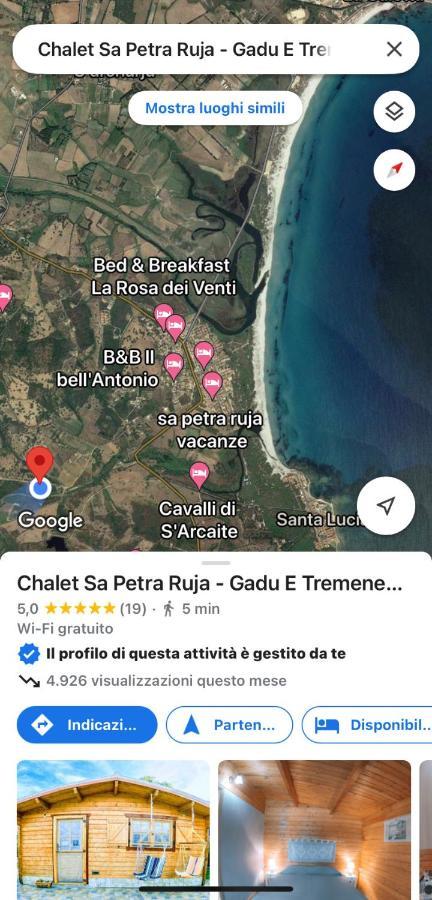 Chalet Sa Petra Ruja - Gadu E Tremene Siniscola Exterior photo